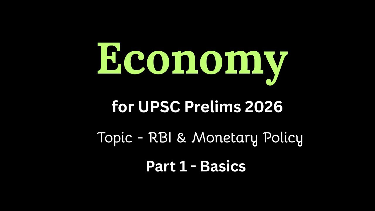 Economy - RBI & Monetary Policy | UPSC 2026 Prelims | UPSC MindGame