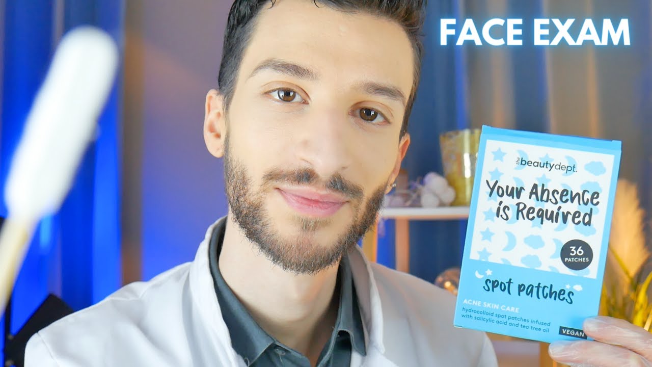 ASMR Relaxing Face Exam - Skin Analysis (Layered Sounds)