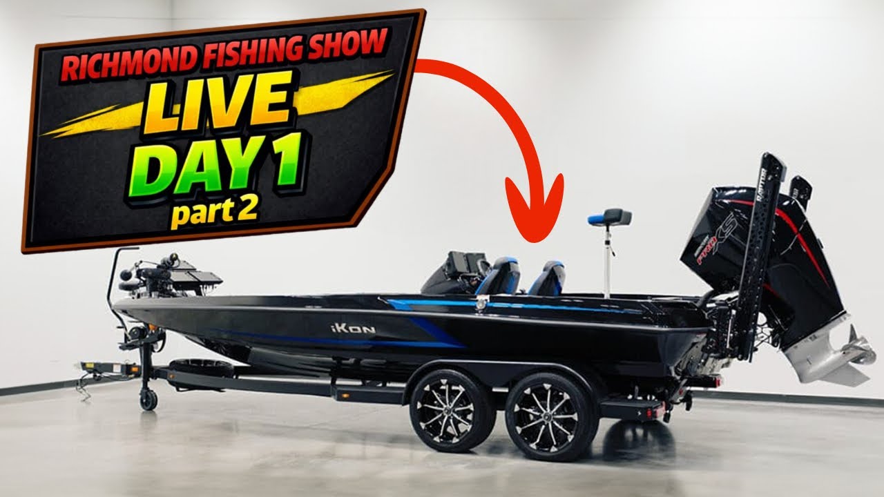 Bass boats at the Fishing Expo Coverage Pro Anglers, Gear Drops & Show Floor Action