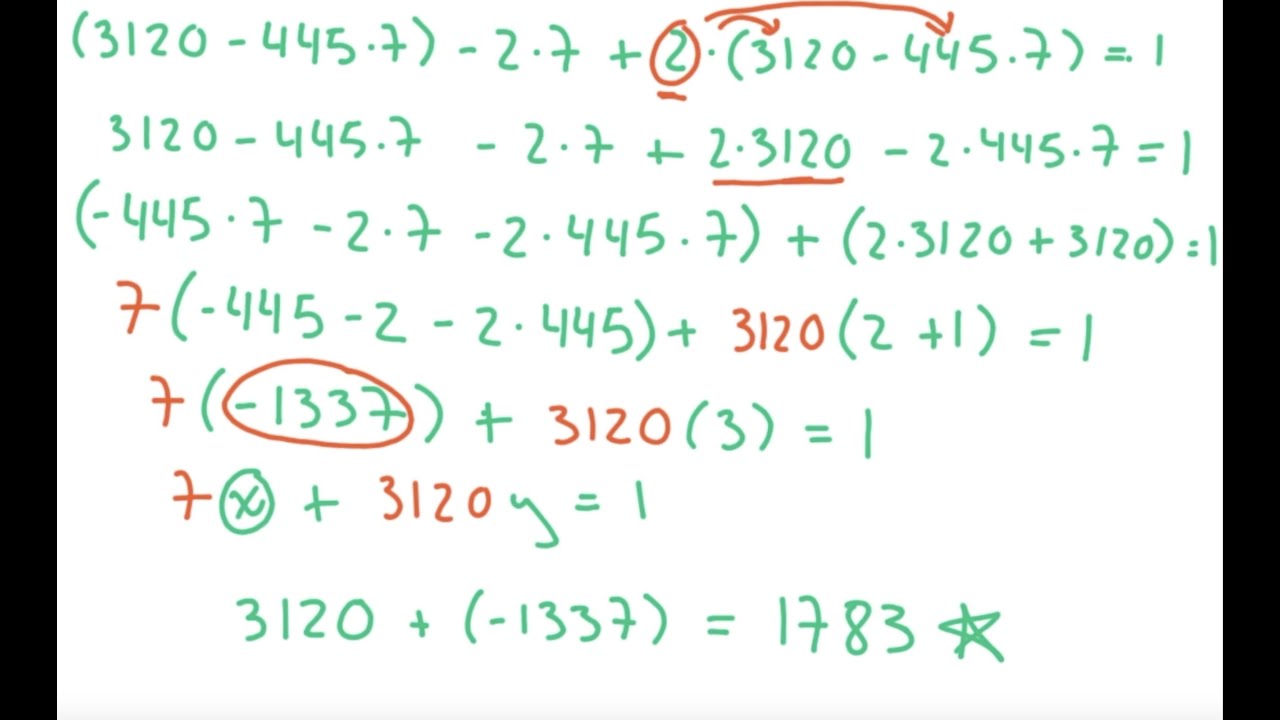 Worked Example: Extended Euclidean Algorithm
