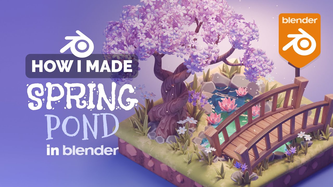 Spring Diorama in Blender - 3D Modeling Process | Polygon Runway