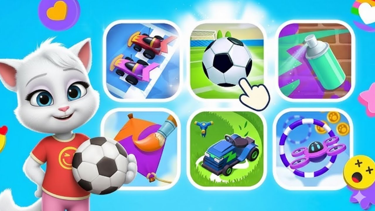 Colorful Mini Games with a My Talking Tom Friends 2 | Kids Gaming | Funny | Gameplay 