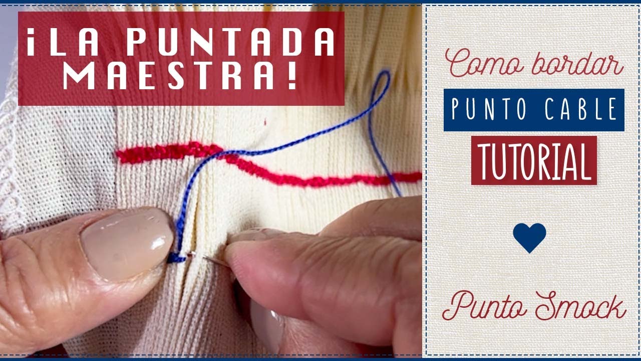 CÓMO BORDAR EL PUNTO CABLE ¡PUNTADA MAESTRA! en PUNTO  SMOCK PASO A PASO TUTORIAL.