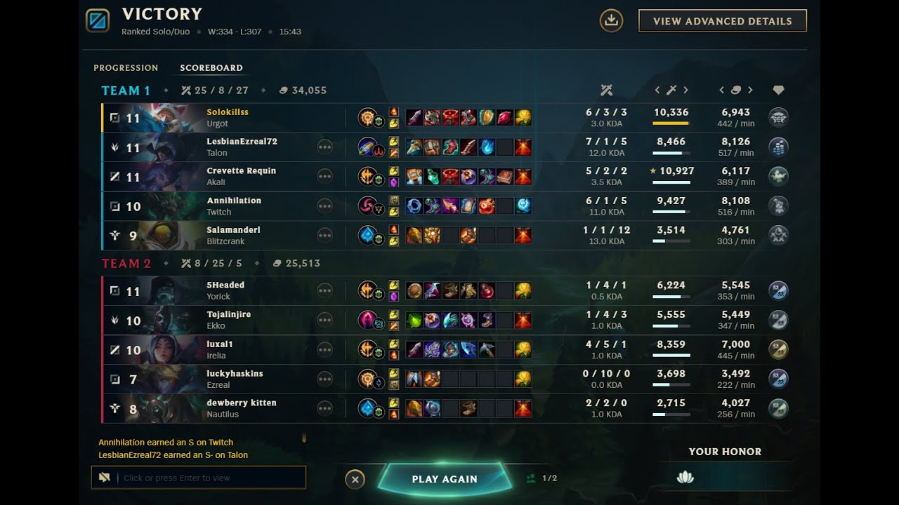 Season 13 20th Game! Urgot Vs Yorick. I won lane (no talking) 15/5