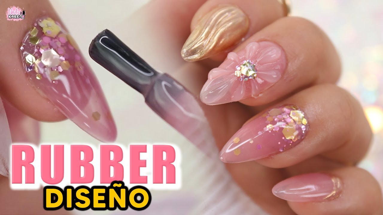 Uñas DECORADAS usando RUBBER GEL - encapsulado