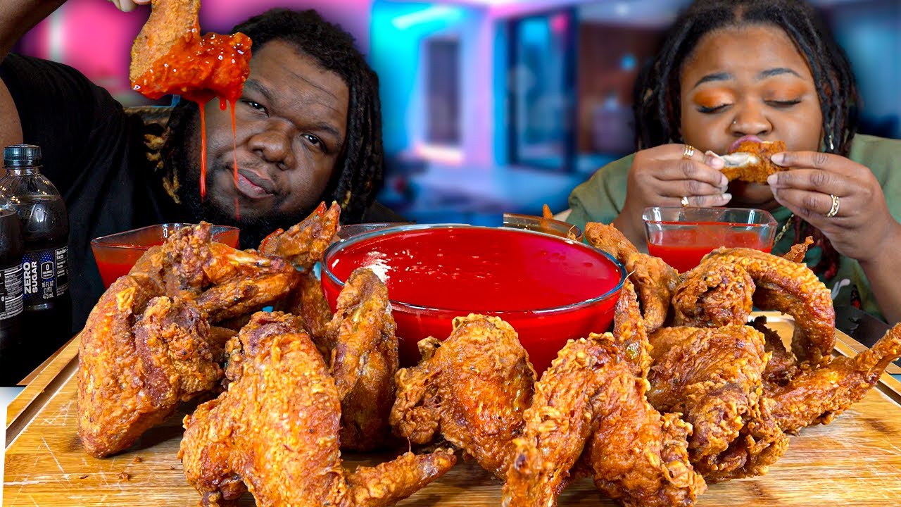 ⚡️ TOP REQUESTED ⚡️ HOMEMADE CHINESE TAKEOUT WINGS W/ SWEET & SOUR SAUCE!!! | MUKBANG EATING SHOW