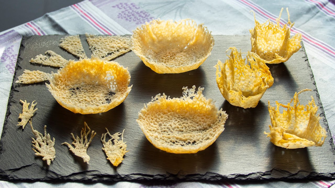 Как приготовить съедобные чашки для праздничных закусок! Пармезановые фантазии и украшения!