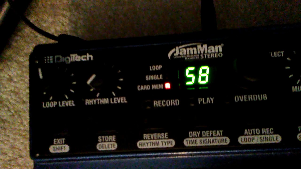 Digitech Jamman Stereo; clearing a patch.