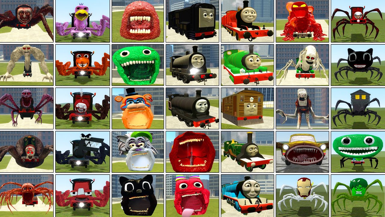 New All Train Monster Battle: Thomas The Train,James,Diesel,Gordon,Emily,Toby,Percy in Garry's Mod