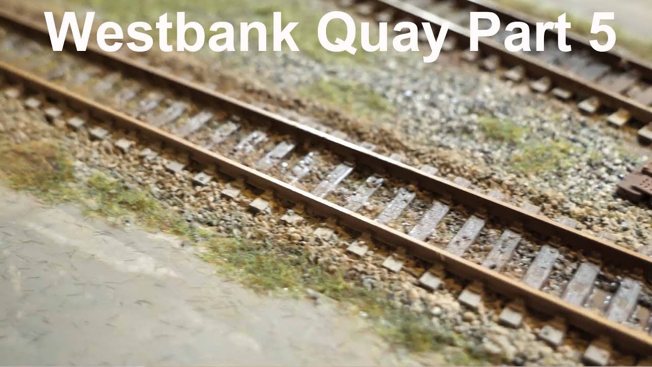 West bank Quay Part 5 Painting the concrete . adding grass texture, Weathering the Tracks