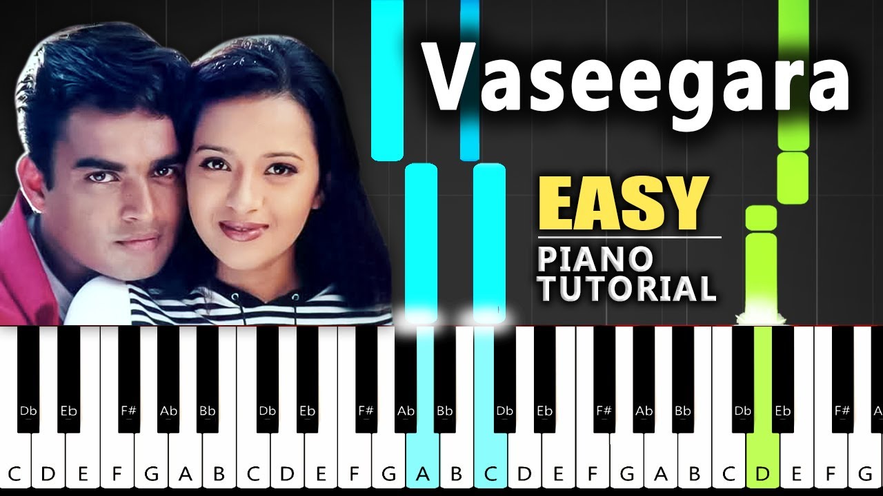 Vaseegara Easy Piano Tutorial With Notes - Minnale  | Blacktunes Piano