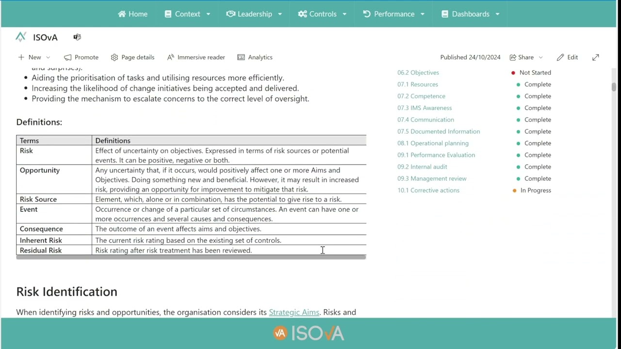 ISO 27001 Clause 6.1 Risks and Opportunities​