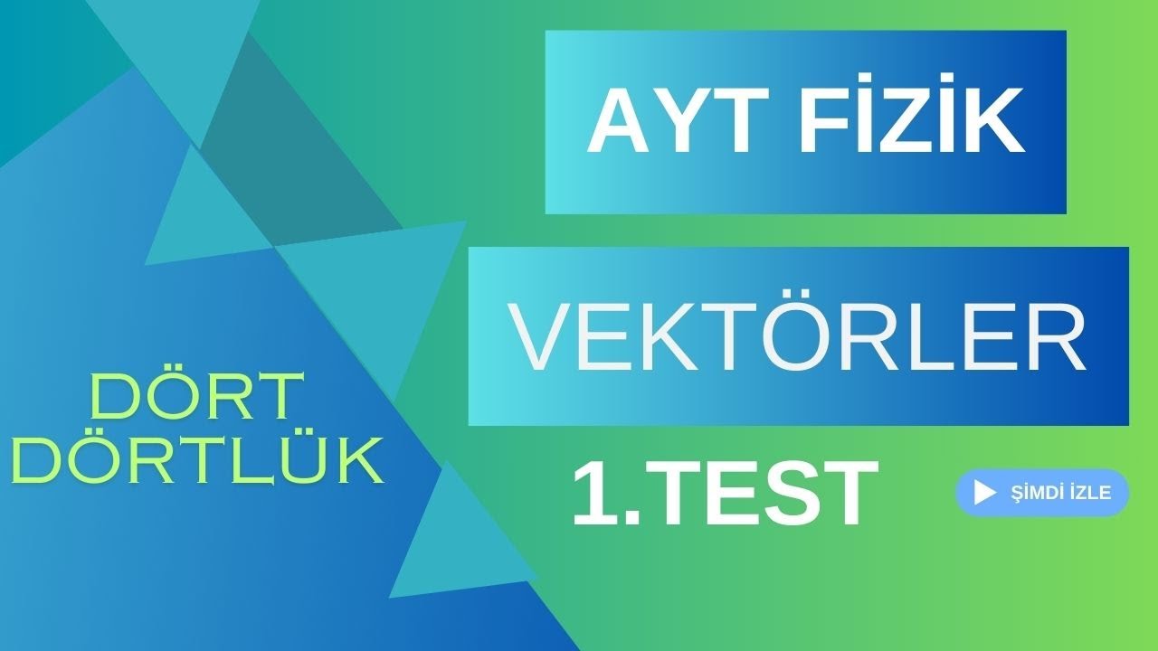 AYT Fizik/ Dört Dörtlük Konu Pekiştirme Testleri/ Vektörler/ 1.Test