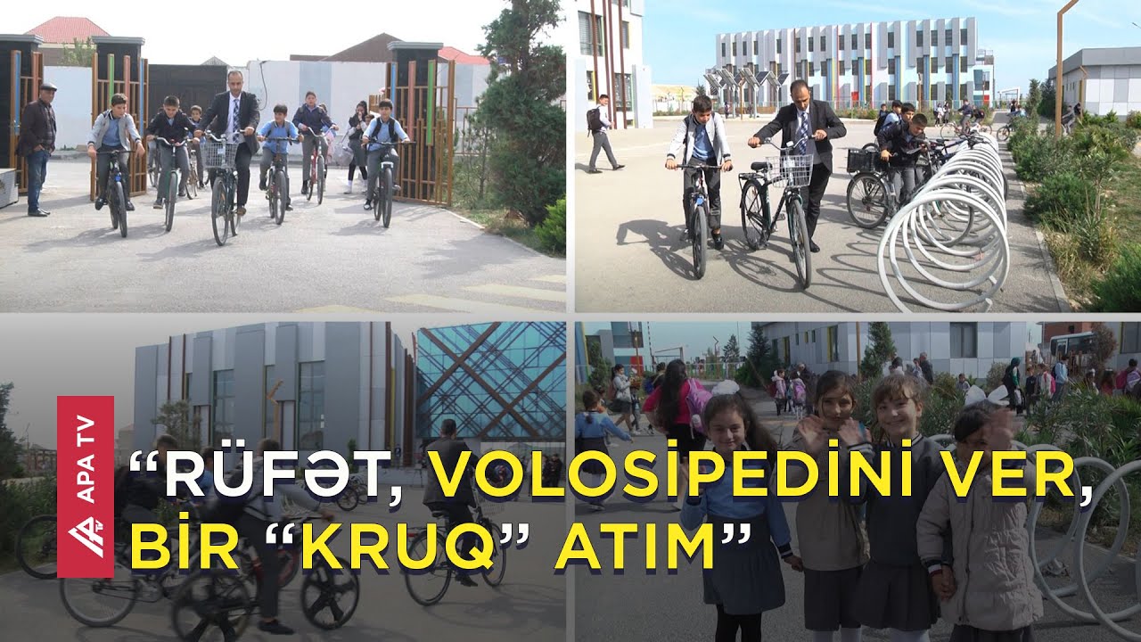 Bakıda bu məktəbə bütün şagirdlər velosipedlə gedir – Müəllimlər də   APA TV