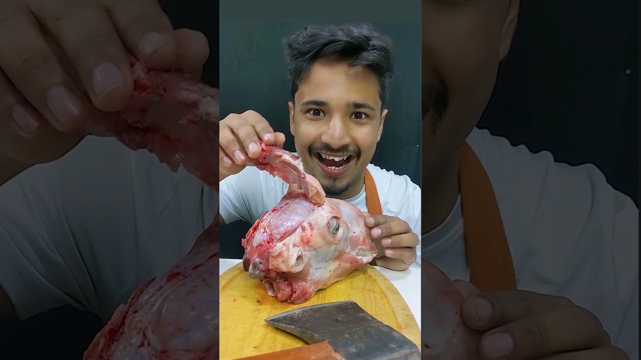 Goat Brain ASMR Cooking! #asmr #asmrcooking #shorts