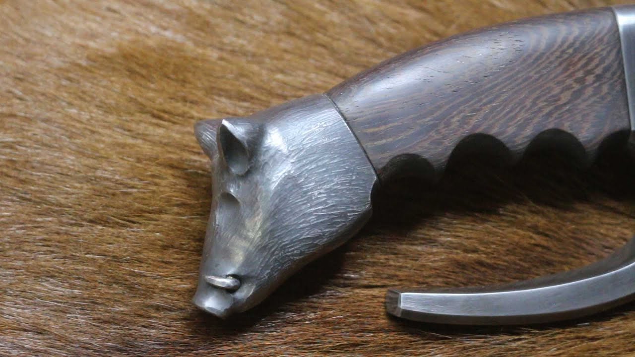 Forging a 578 layer San Mai Kopis knife, part 5, making the pommel.