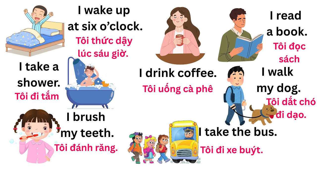 200 Câu Tiếng Anh Đơn Giản Về Thói Quen Hàng Ngày | Tiếng Anh Cho Người Mới Bắt đầu