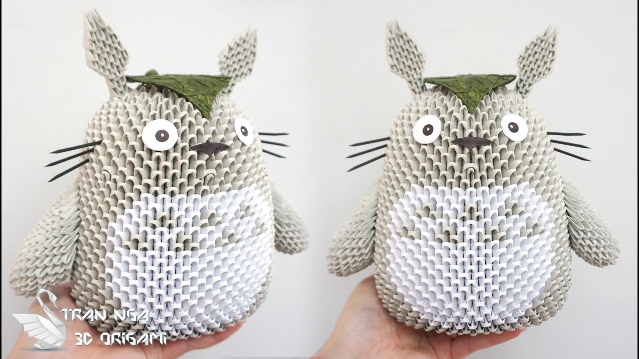 3d origami totoro tutorial , my neighbor totoro | tutorial de origami totoro 3d