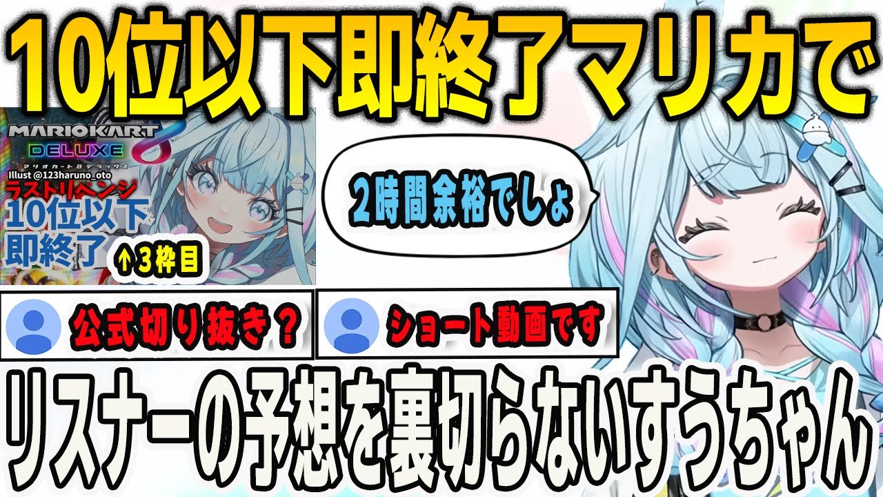 10位以下で即終了のマリオカート配信でリスナーの期待を裏切らないすうちゃん【⽔宮枢/FLOWGLOW/ホロライブ/切り抜き】
