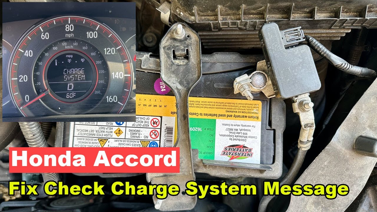 Ремонт Honda Accord 2013 2014 2015 2016 2017. Сообщение о проверке системы зарядки.