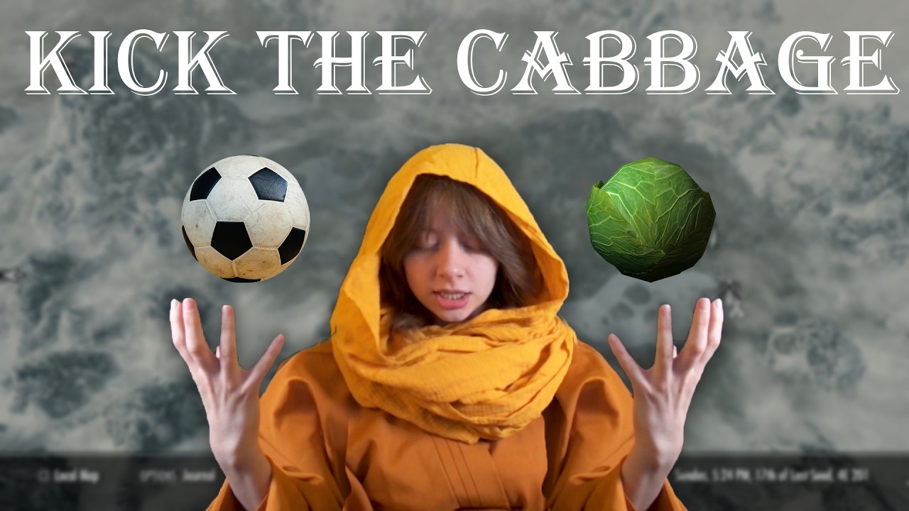 CABBAGEBALL SUPER CUT (first run kicking cabbage across skyrim)