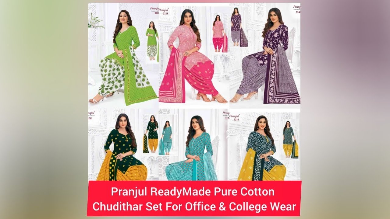 #ddcollectionstrichy | #Pranjul #ReadyMade #Pure #Cotton #Chudithar #Set #Office & #College #Wear