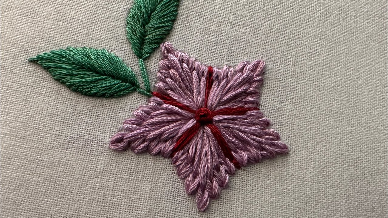 Very pretty embroidery flower design | hand embroidery | hand craft 