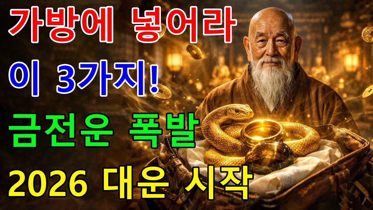 2026년 뱀띠 운명 뒤집힌다! 가방 속 '이 3가지' 넣는 순간 금전운 폭발하는 병오년 천기누설