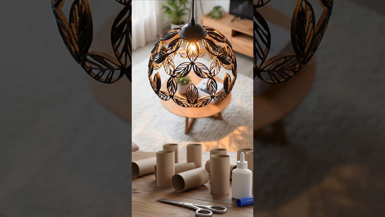 Toilet Paper Rolls Lamp idea #diy #craft #lamp #recycling