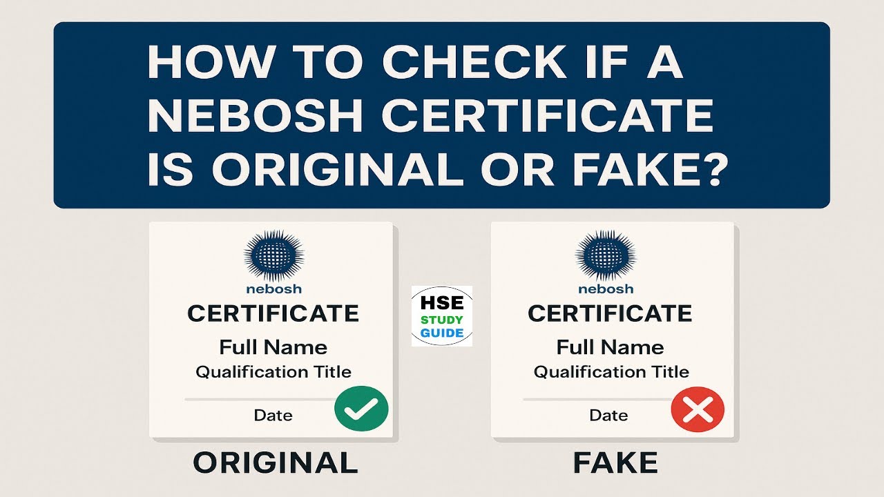How to Check if a NEBOSH Certificate is Original or Fake? @HSE STUDY GUIDE