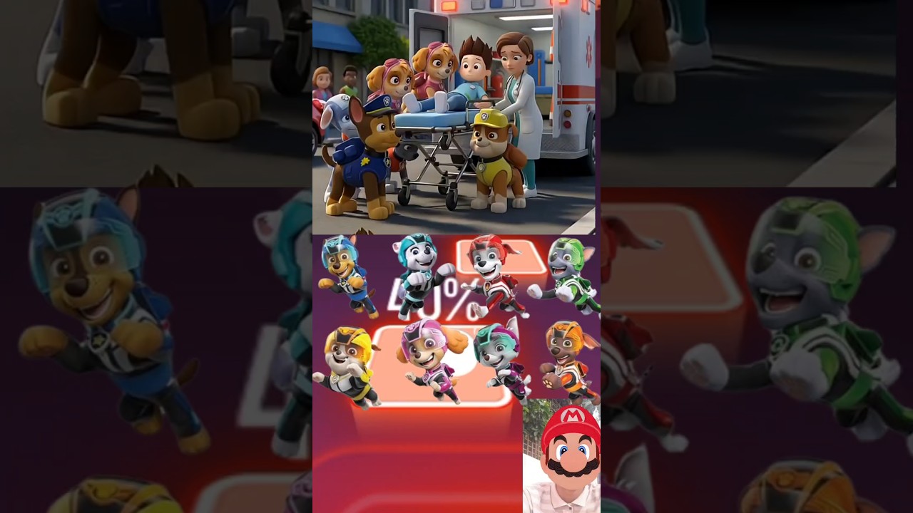 Paw Patrol Scary Chase Vs Ryder Vs Rubble X Coffin Dance Tiles Hop #shorts #coffindance