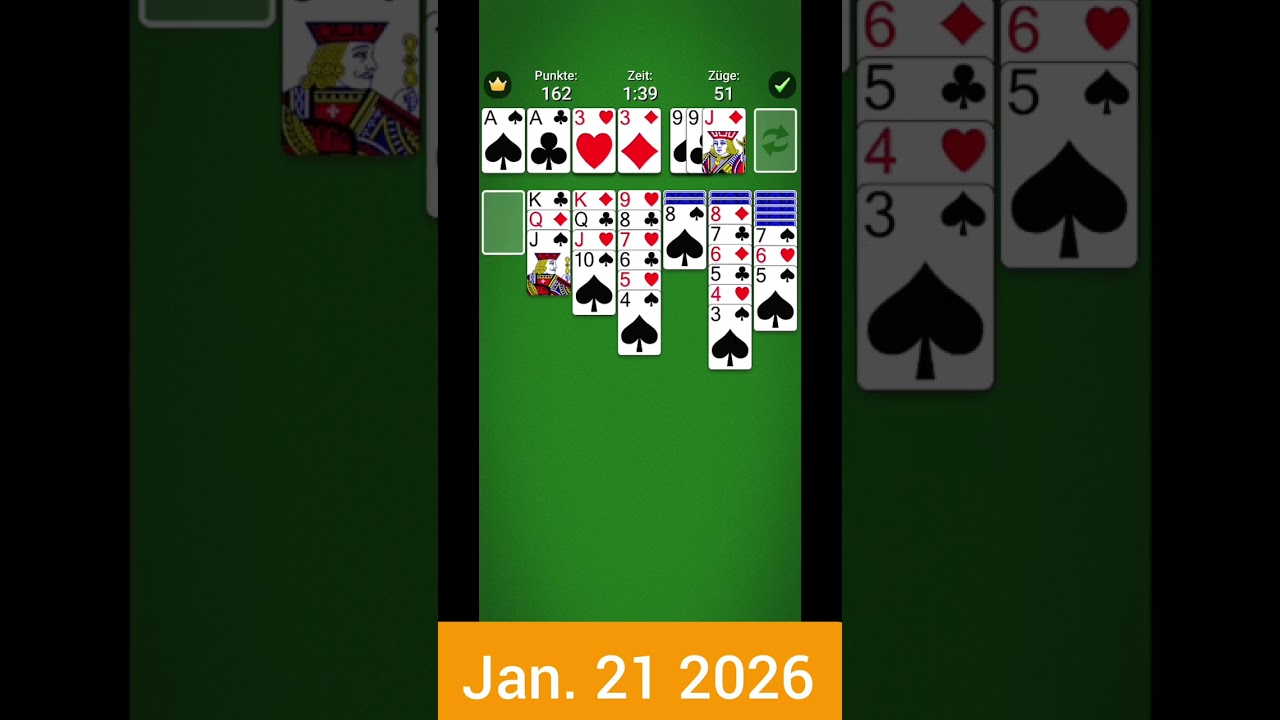 Jan. 21 2026 / 120 Moves (Mobilityware) Solitaire Daily Challenge 