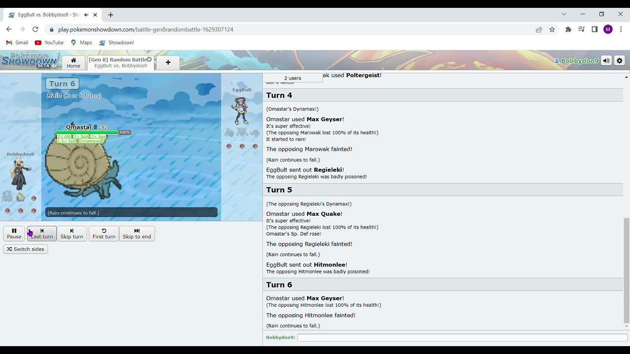 Crazy Omastar Sweep! Pokemon Showdown!