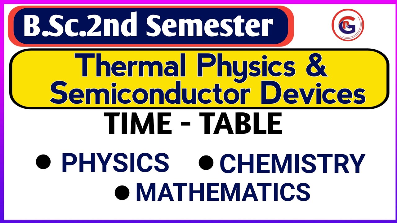 B.Sc.2nd Semester |  Time Table | Physics Guru | Ankit Sir