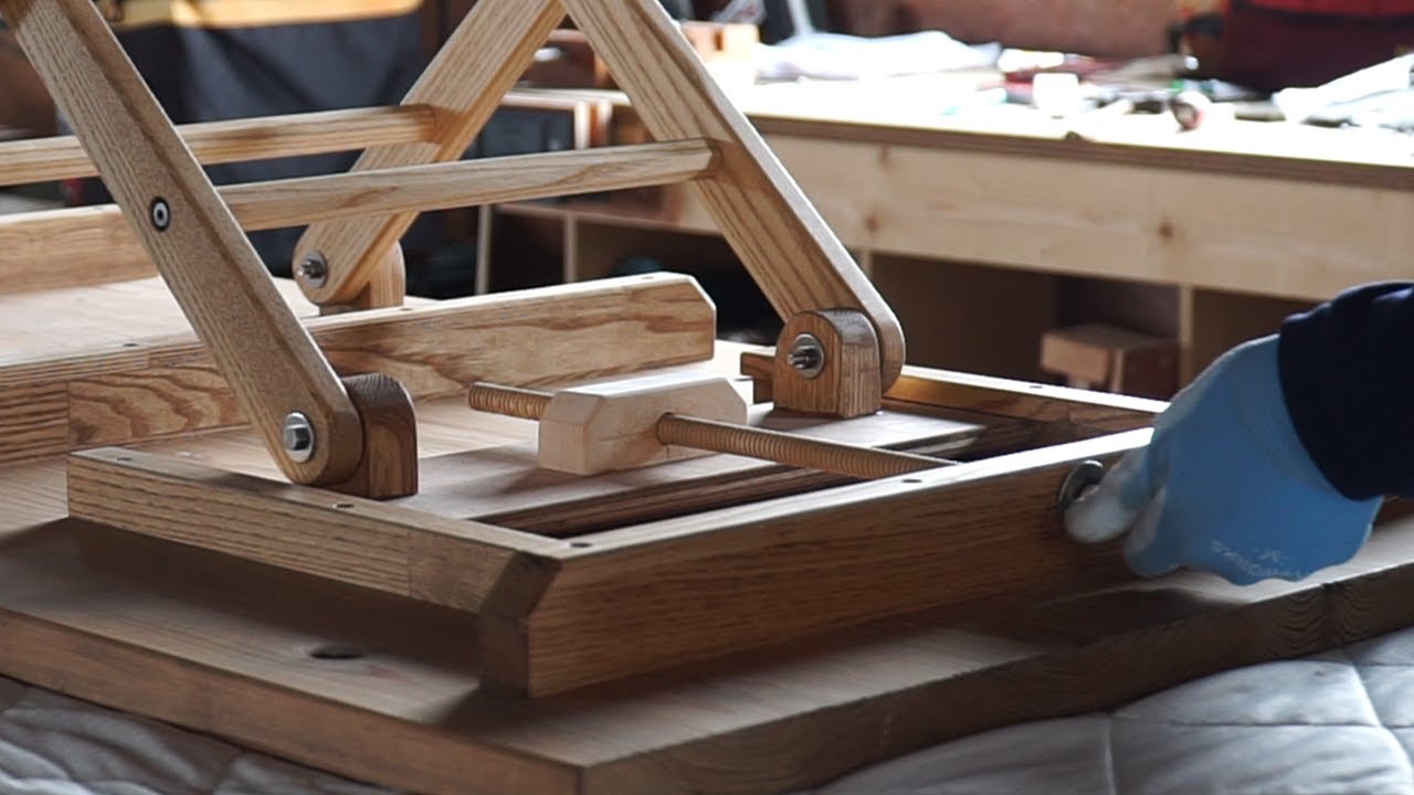 【トリマー実戦】昇降テーブルの作り方①　昇降メカニズム全部木で作ってみた