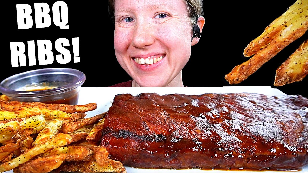 ASMR BBQ RIBS MUKBANG EATING SOUNDS