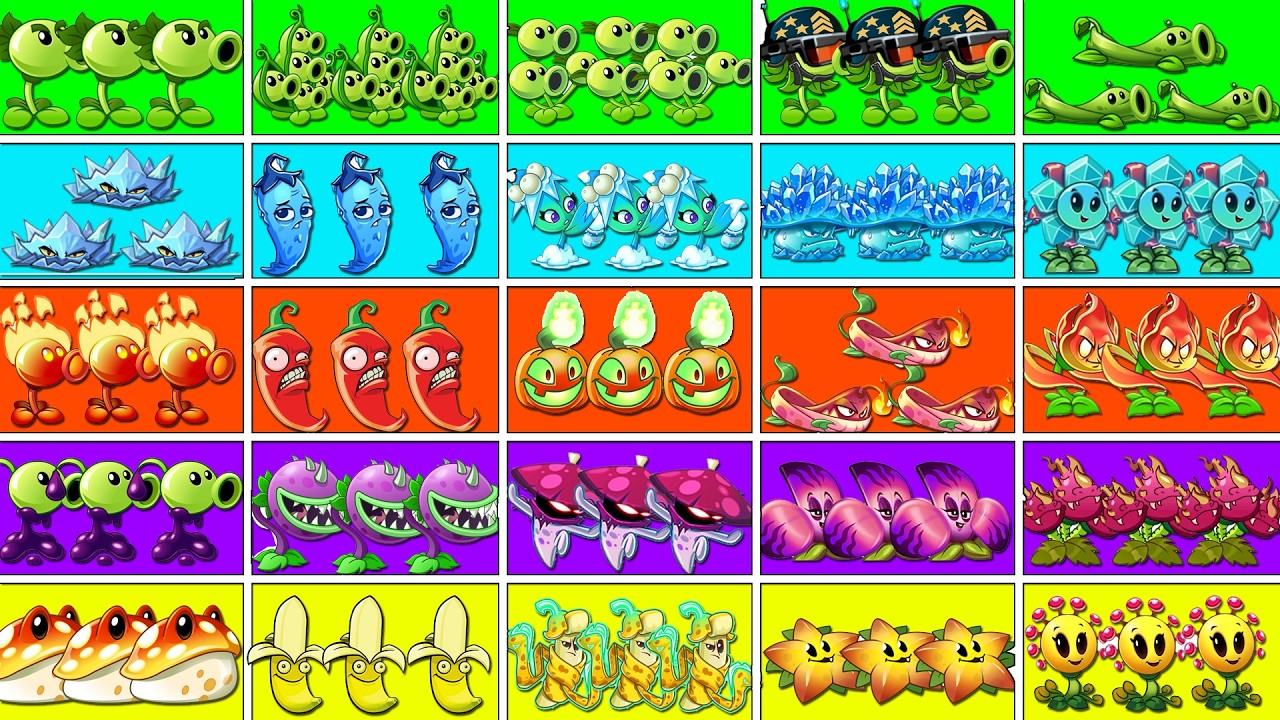 Random 25 Colorful Plants Vs All Zombies - Who Will Win? - Pvz 2 Plant vs Plant