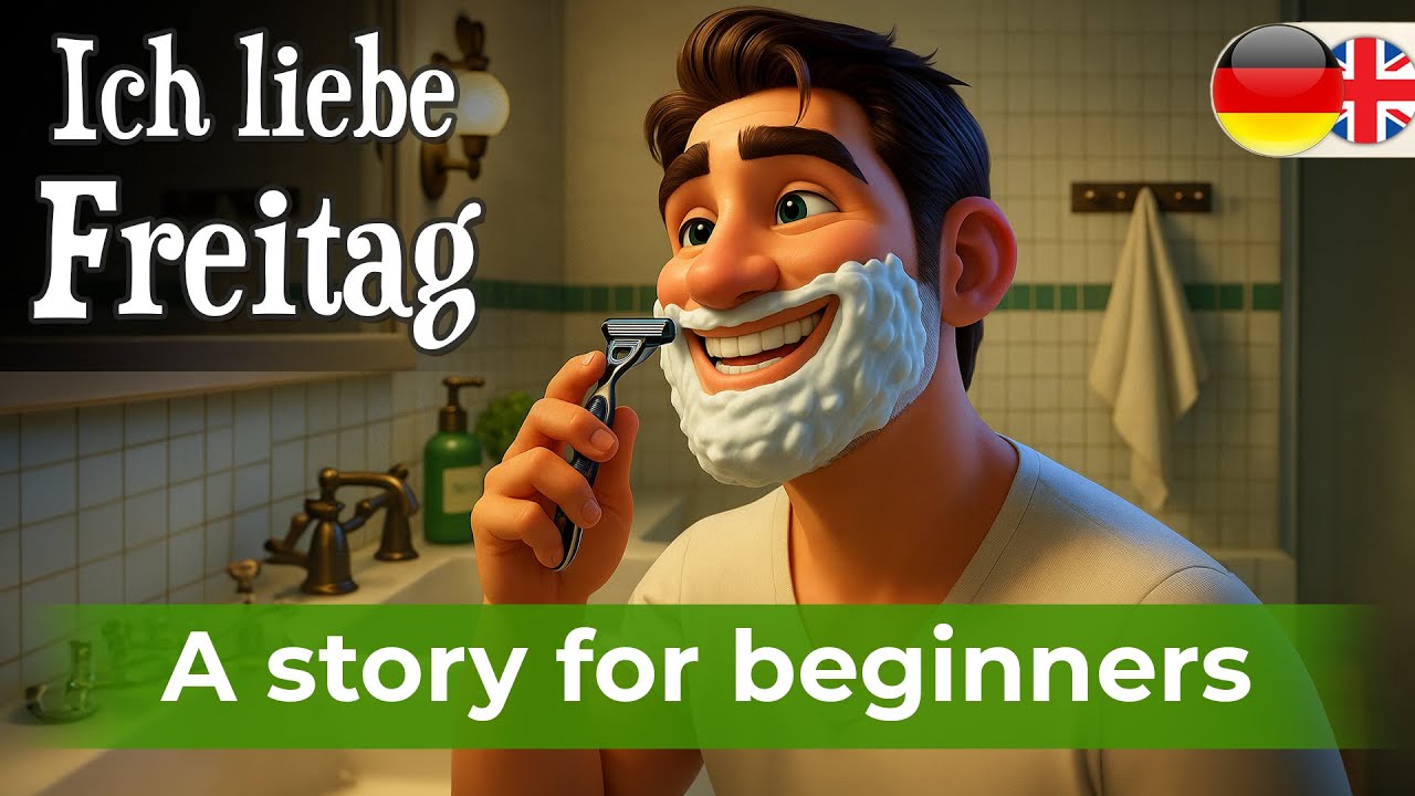 START LEARN GERMAN with Short STORY (A1-A2) - I love friday