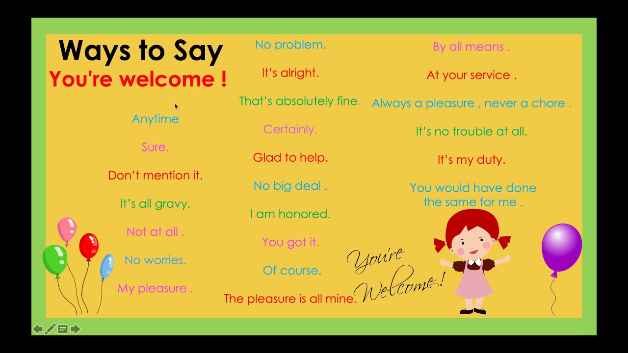 How to Say Thank you and You're Welcome in Other Ways