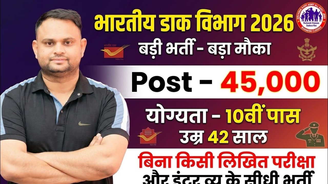 India Post GDS New Vacancy 2026 | India Post GDS Postman Mail Security Guard Age Limit 10th Pass 