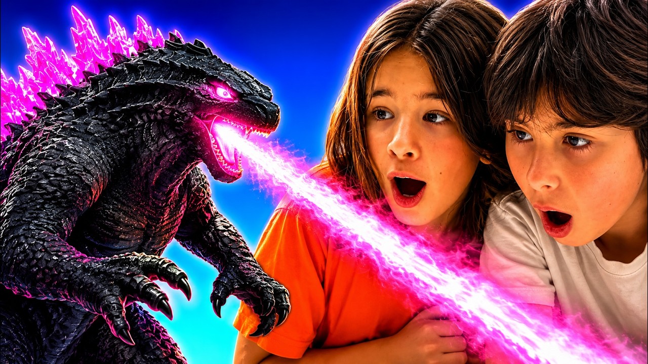 Dani y Evan y GODZILLA 🦖 , el rey de los Monstruos!!  🎮🔥