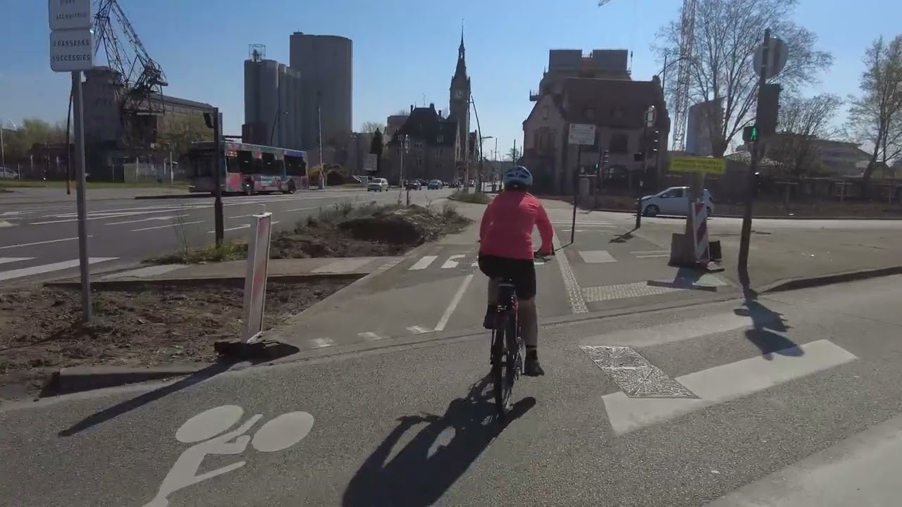 Biking in Strasbourg / from University to Port du Rhin & Kehl (Germany)