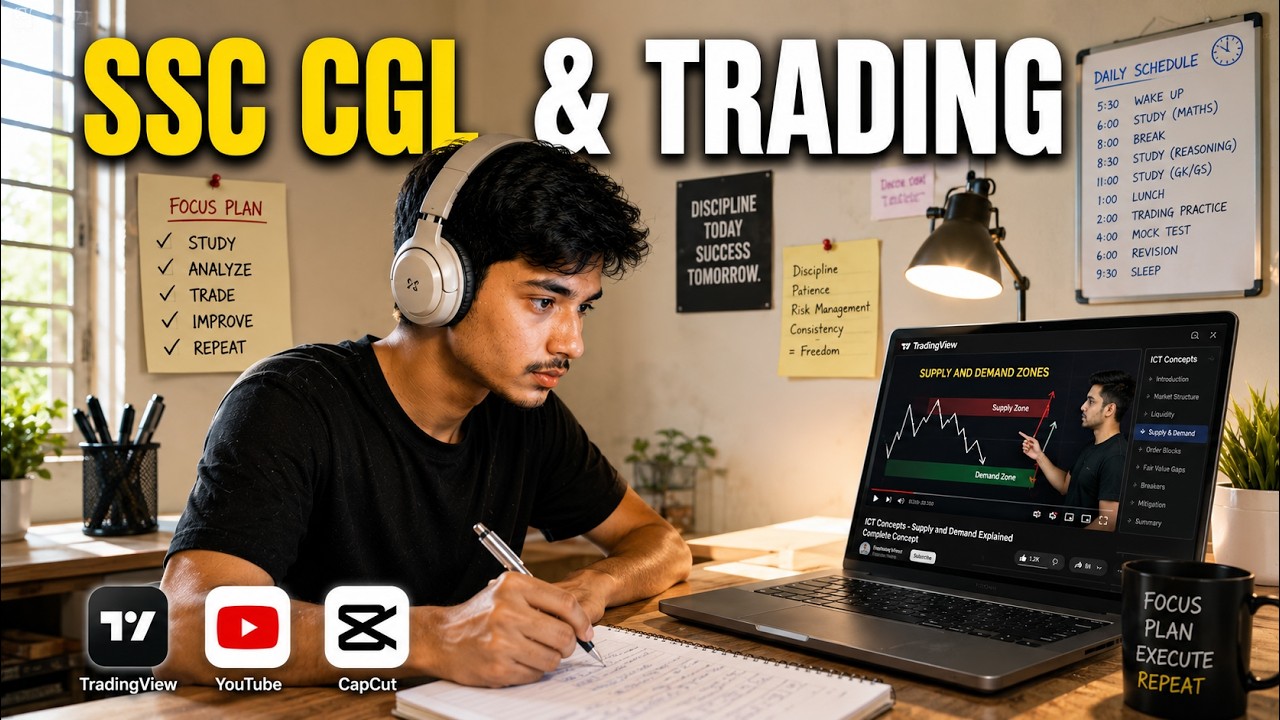 How a 19-Year-Old Day Trader & SSC CGL Aspirant Spends His Day |  Productive Day 37📚📈
