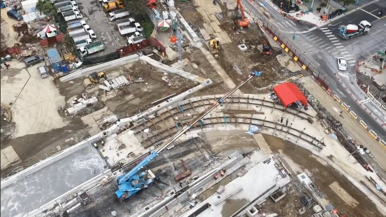 2026.03.08  淡江大橋 淡水端 觀察 各區更新進度施工概況  空拍 LIVE 直播