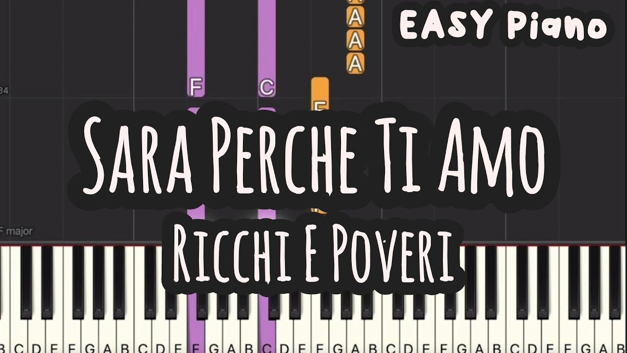 Ricchi E Poveri - Sara Perche Ti Amo (Easy Piano, Piano Tutorial) Sheet