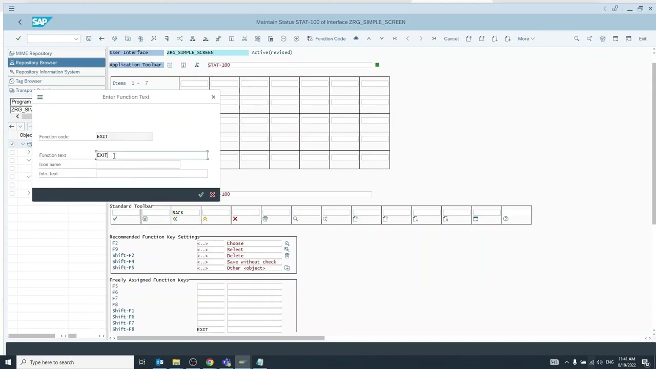 How to create screens in ABAP. How to add button on screen and function code