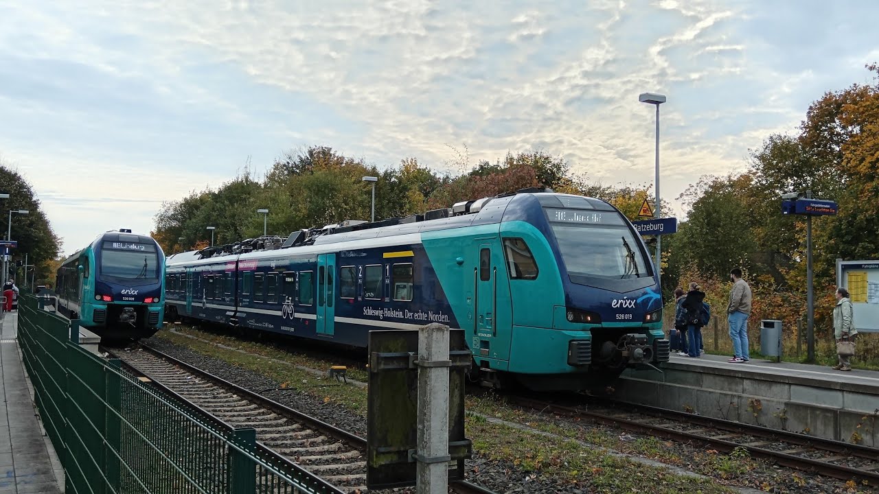 erixx Holstein Stadler FLIRT AKKU - Mitfahrt von Lübeck HBF nach Ratzeburg.