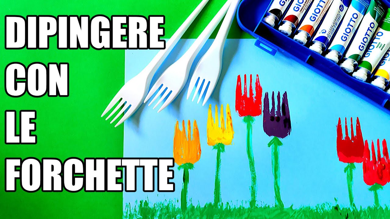 🎨🍴 Pittura per bambini: dipingere con le forchette