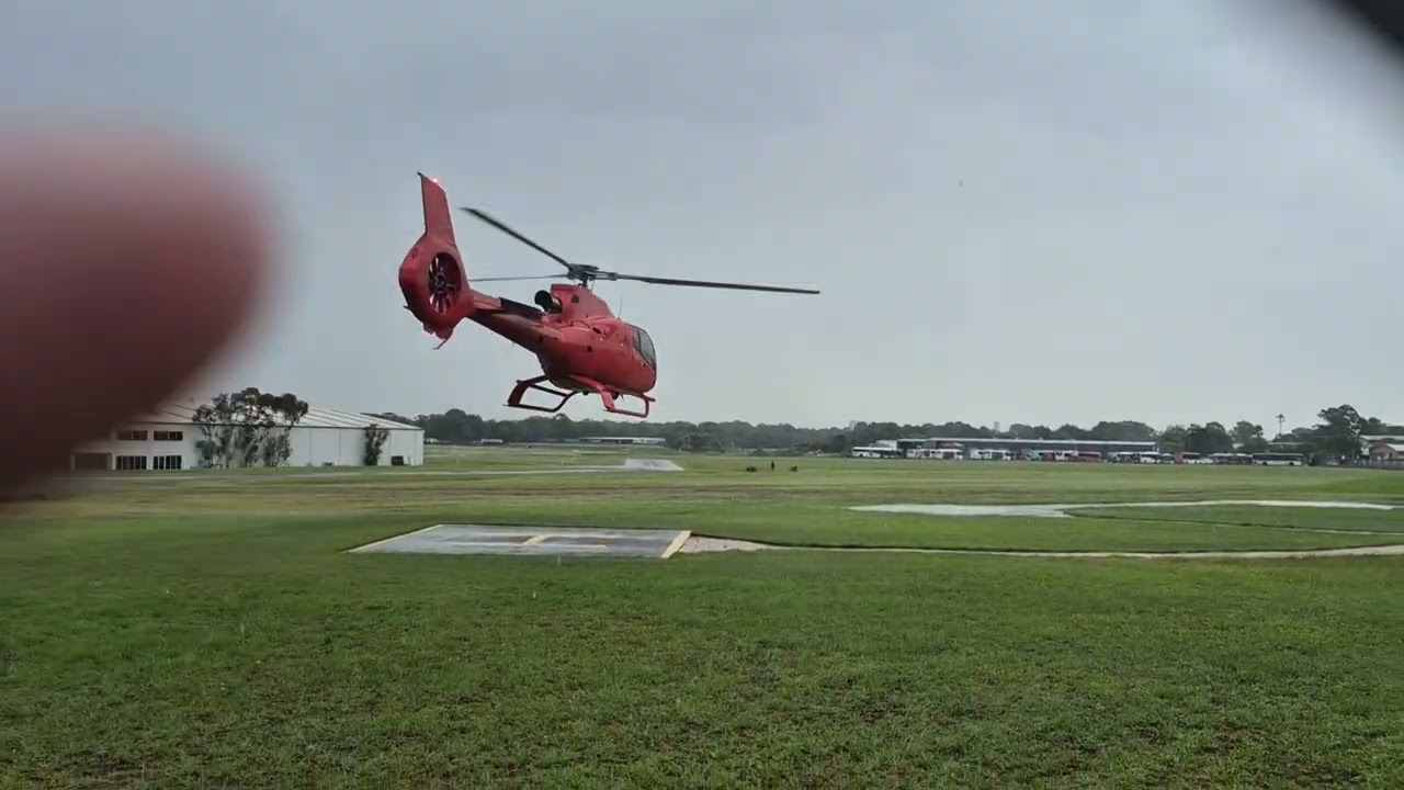 Pilot Wave! Airbus Helicopters H130 departing BWU