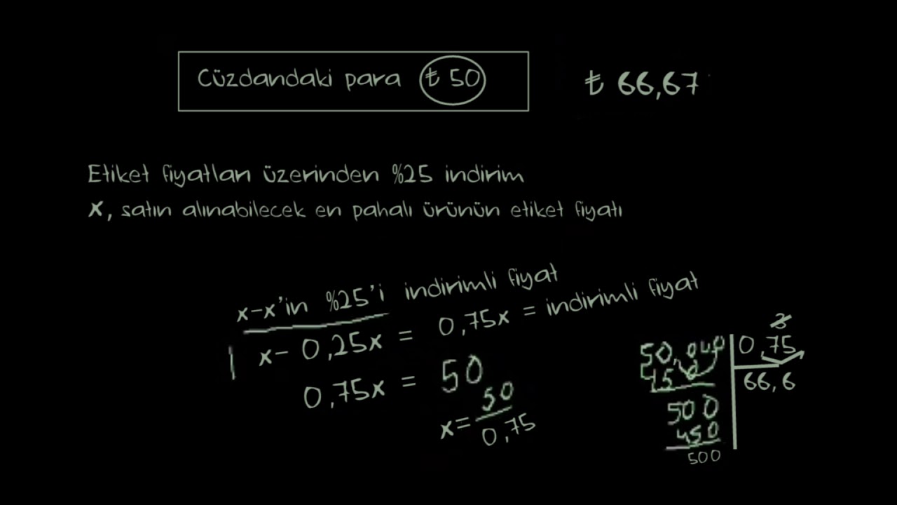 Yüzde Problemleri (Matematik) (Cebir)